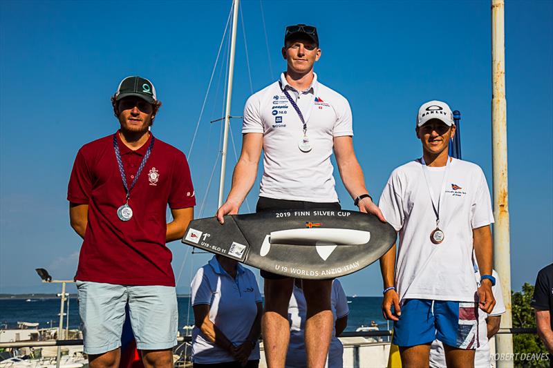 Top 3 - Under 19s at the Finn Silver Cup in Anzio photo copyright Robert Deaves taken at Circolo della Vela di Roma and featuring the Finn class