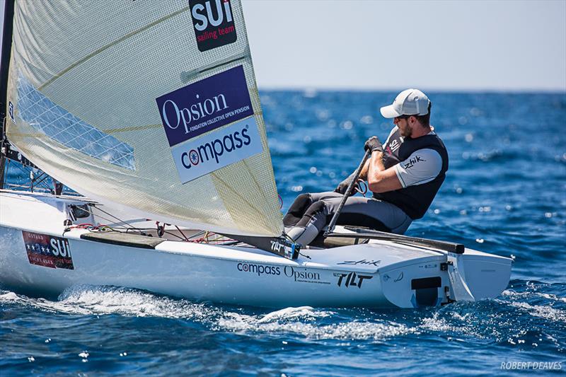 Nils Theuninck at the Finn Silver Cup in Anzio photo copyright Robert Deaves taken at Circolo della Vela di Roma and featuring the Finn class