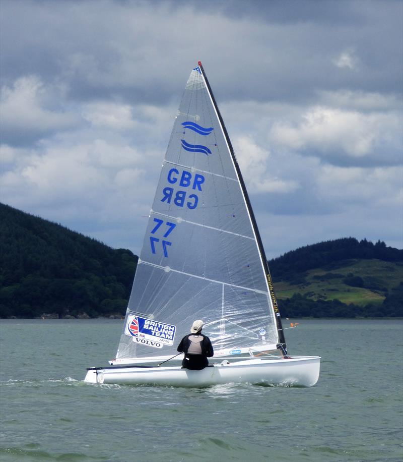 Stewart Mitchell in his Finn on his way to winning the fast handicap class in both Kippford Week and the Kippford RNLI Regatta photo copyright Becky Davison taken at Solway Yacht Club and featuring the Finn class
