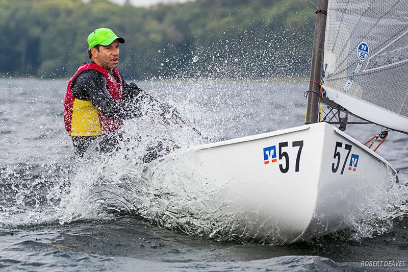 Ricardo Santos on day 1 of the Finn European Masters in Schwerin photo copyright Robert Deaves taken at  and featuring the Finn class