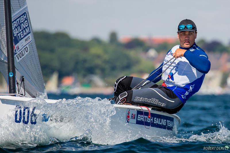 Ben Cornish, GBR, at the 2018 Sailing World Championships in Aarhus photo copyright Robert Deaves taken at Sailing Aarhus and featuring the Finn class