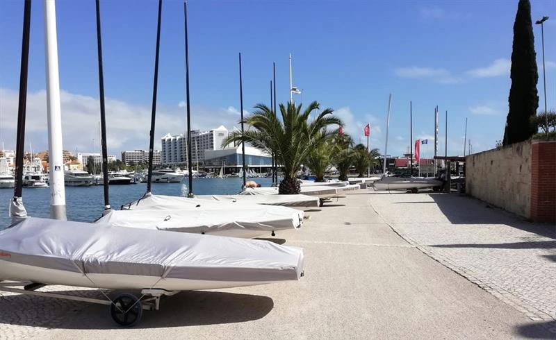 Finn fleet set for the Europeans in Vilamoura - photo © Robert Deaves