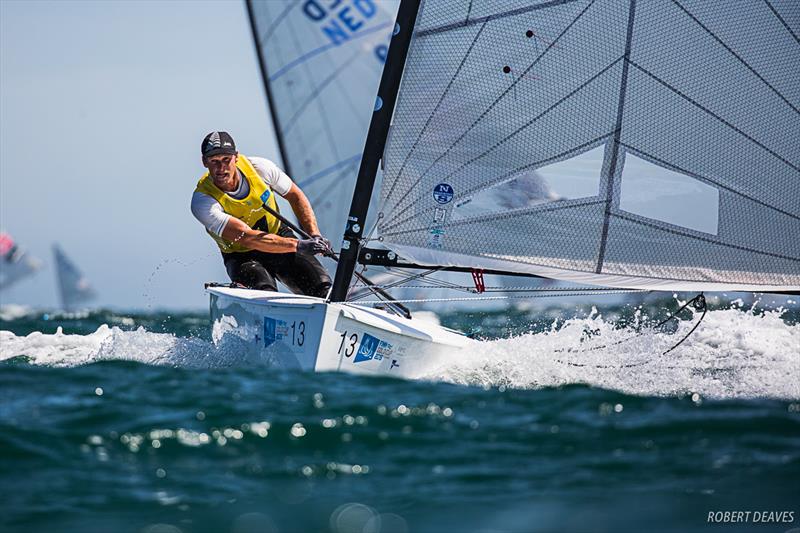 Josh Junior during the 2019 Finn Gold Cup in Melbourne, Australia photo copyright Robert Deaves taken at  and featuring the Finn class