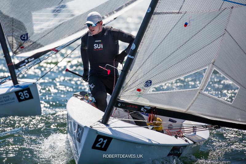 Nils Theuninck, SUI - Another prodigious young talent in the class. Took bronze at the Europeans and now sits in eighth - Finn Gold Cup at Porto, Portugal photo copyright Robert Deaves / Finn Class taken at Vilamoura Sailing and featuring the Finn class