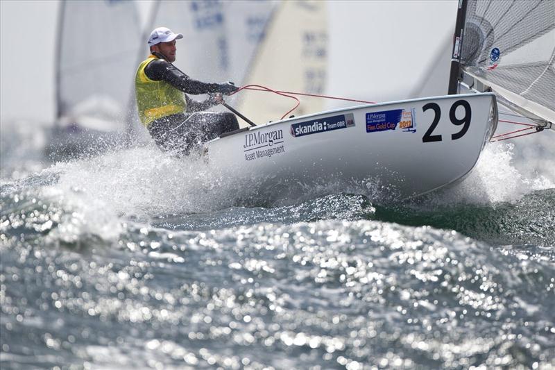 Ben Ainslie during the 2012 JP Morgan Finn Gold Cup photo copyright Mark Lloyd / www.lloydimages.com taken at Royal Cornwall Yacht Club and featuring the Finn class