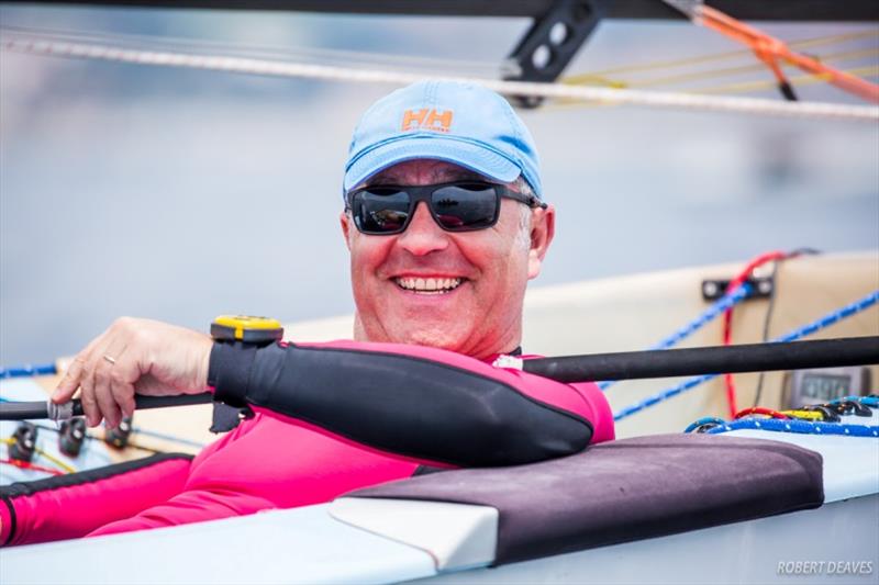 Happiness is sailing a Finn photo copyright Robert Deaves taken at Club Nautico El Balis and featuring the Finn class