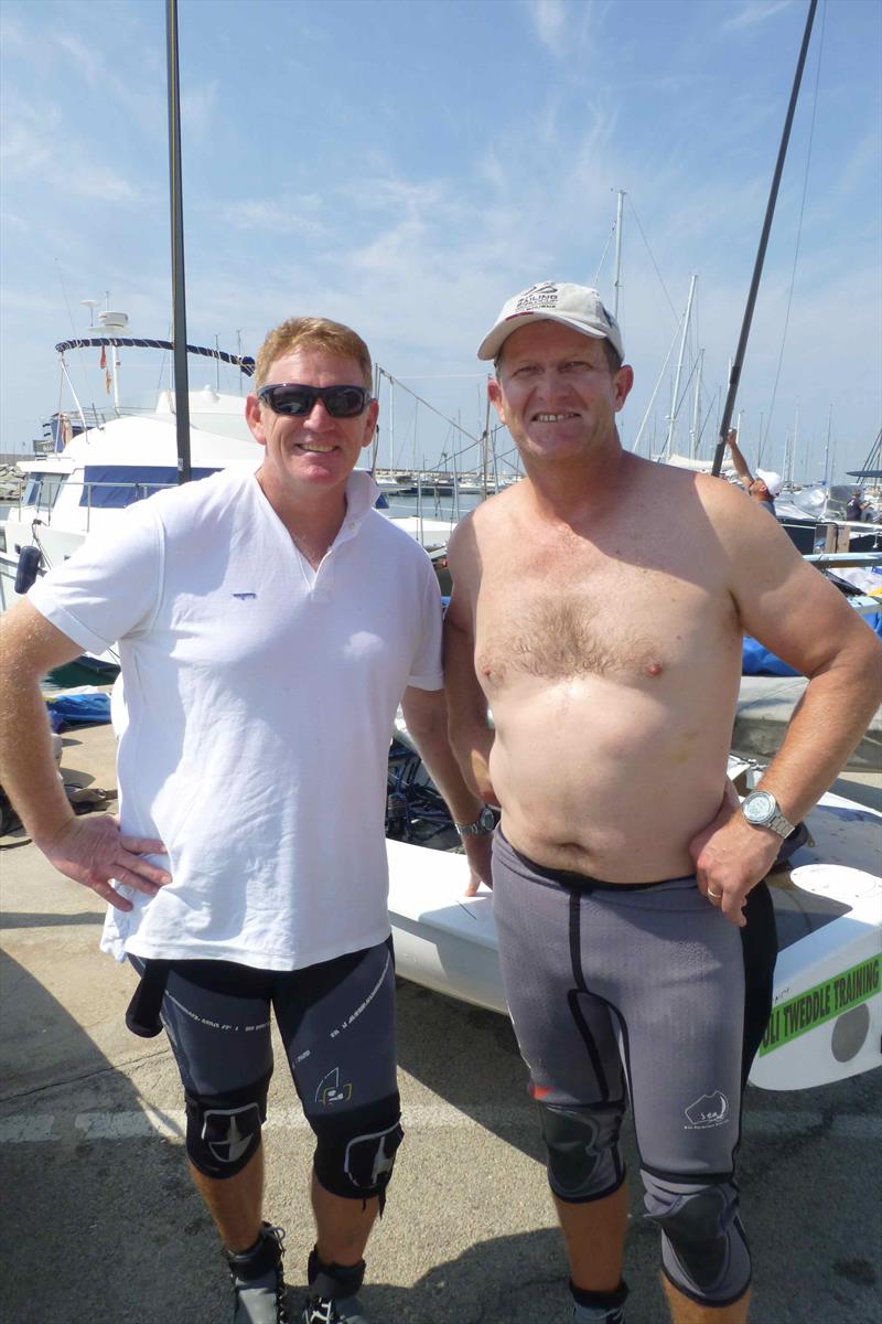 Stu and Phil - Ozzie rugby refugees - Final Day Finn World Masters, El Balis - May 2018 - photo © Gus Miller