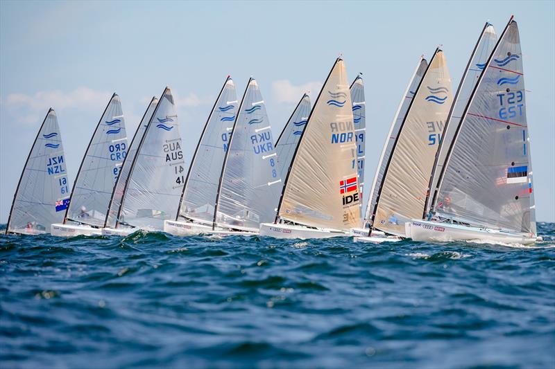 Andy Maloney NZL gets away to a good start in the Fin n class at Kieler Woche 2018 - photo © Segel.Bilder.de