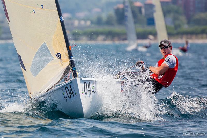 Nils Theuninck (SUI) on day 4 of the Finn Silver Cup in Koper photo copyright Robert Deaves taken at  and featuring the Finn class