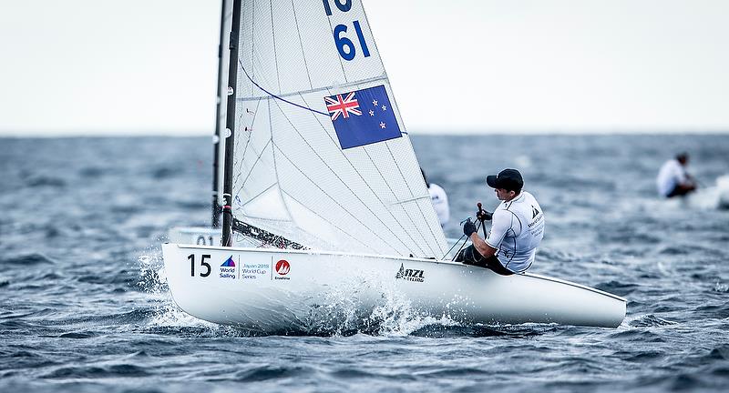  (NZL) - Sailing World Cup - Enoshima - Day 2 - September 12, 2018 photo copyright Jesus Renedo / Sailing Energy taken at  and featuring the Finn class