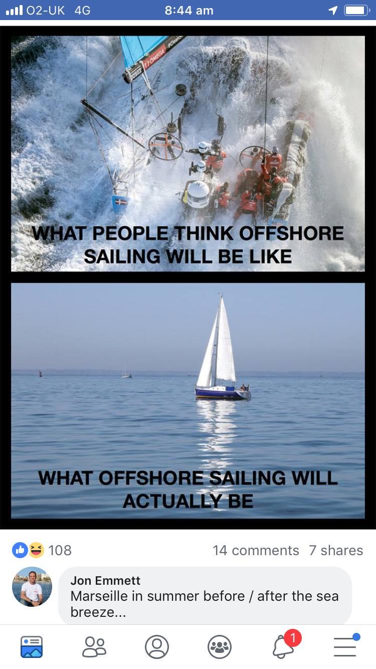 What People think Offshore Sailing looks like and what could be the outcome on the Med in 2024 photo copyright Various taken at  and featuring the Finn class