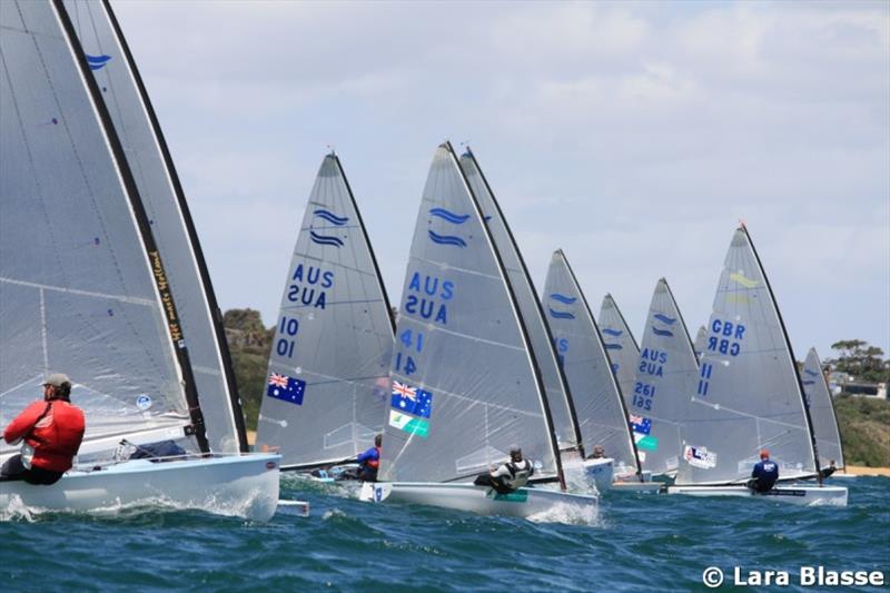 Lewis Brake in AUS 41 - Day 4, Ronstan Australian Finn Championship 2019 photo copyright Lara Blasse taken at  and featuring the Finn class