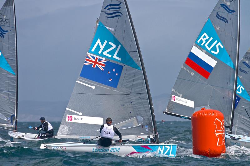 Dan Slater competing in the Finn class at the 2012 Olympics in Weymouth photo copyright Richard Gladwell taken at Weymouth & Portland Sailing Academy and featuring the Finn class