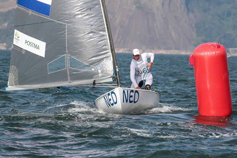 Jan-Pieter Postma (NED) - Medal race, Finn class. The triple Olympian sailed his last Olympics in Rio 2016 photo copyright Richard Gladwell taken at Iate Clube do Rio de Janeiro and featuring the Finn class