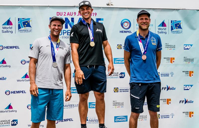 Finn winners podium at the Hempel World Cup Series Final in Marseille - photo © Sailing Energy / World Sailing