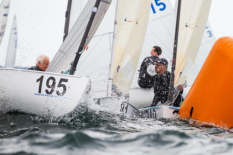 Busy mark rounding - 2019 Finn World Masters in Skovshoved, Denmark - photo © Robert Deaves