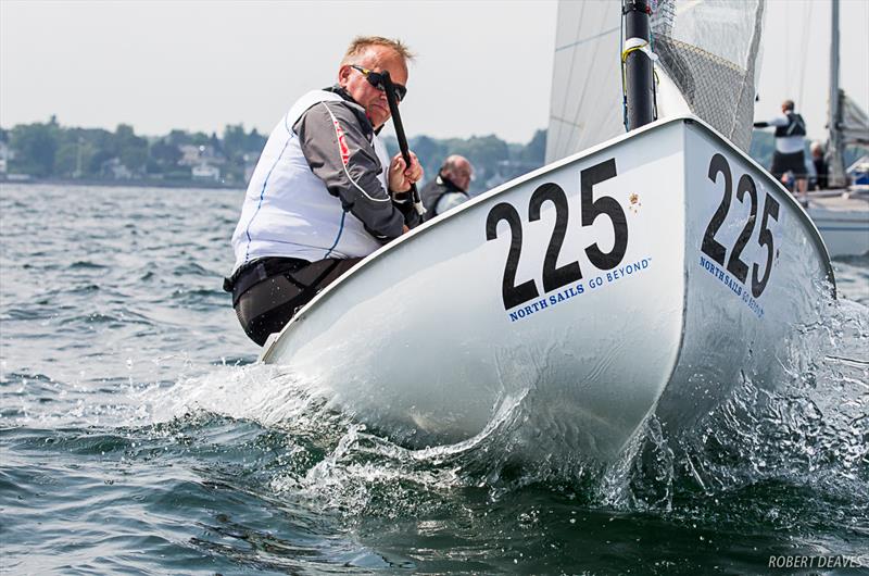 Johan Wijk - Some big chop still around - Day 3 - 2019 Finn World Masters photo copyright Robert Deaves / Finn Class taken at  and featuring the Finn class