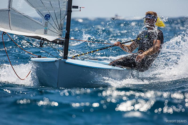 Jock Calvert on day 1 of the Finn Silver Cup in Anzio photo copyright Robert Deaves taken at  and featuring the Finn class