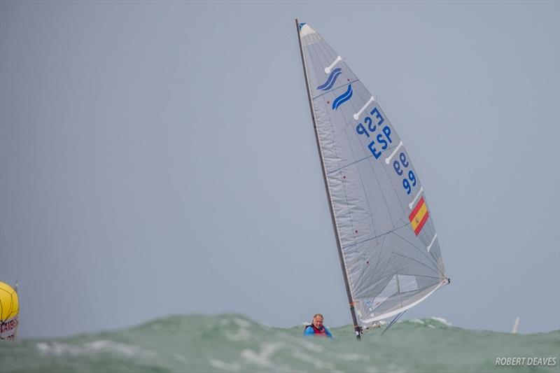 Gerardo sailing the 2018 Finn European Championship in Cadiz photo copyright Robert Deaves taken at  and featuring the Finn class