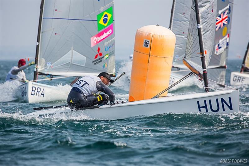 Zsombor Berecz, day 3 - Ready Steady Tokyo Olympic test event photo copyright Robert Deaves taken at  and featuring the Finn class