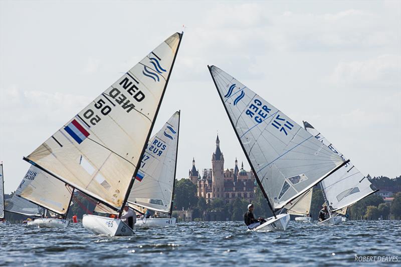 Jan Zetzema leads André Budzien - 2019 Finn European Masters - photo © Robert Deaves