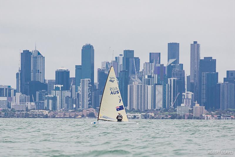 Greg Clark - Finn Gold Cup - Melbourne, Australia photo copyright Robert Deaves taken at Royal Brighton Yacht Club and featuring the Finn class