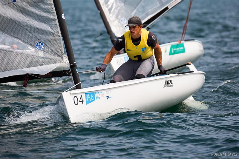 Andy Maloney - 2019 Finn Gold Cup day 2 photo copyright Robert Deaves taken at Royal Brighton Yacht Club and featuring the Finn class