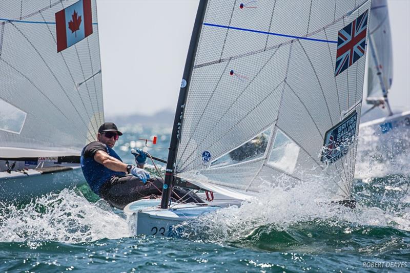 Ed Wright - 2019 Finn Gold Cup day 4 photo copyright Robert Deaves taken at Royal Brighton Yacht Club and featuring the Finn class