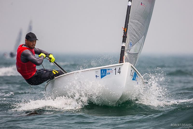 Zsombor Berecz - 2019 Finn Gold Cup day 5 photo copyright Robert Deaves taken at Royal Brighton Yacht Club and featuring the Finn class