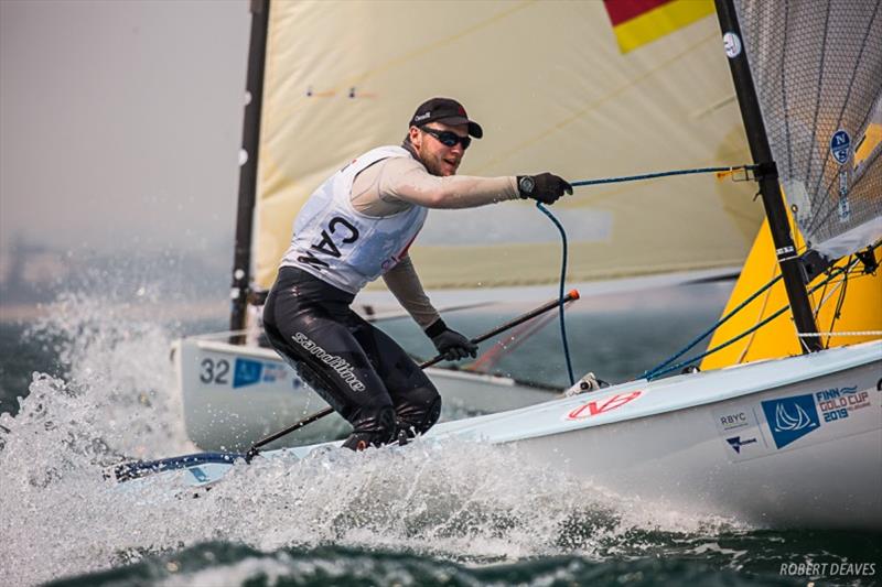 Kyle Martin - 2019 Finn Gold Cup day 5 photo copyright Robert Deaves taken at Royal Brighton Yacht Club and featuring the Finn class
