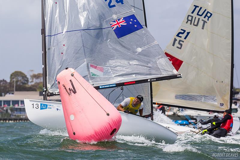 Josh Junior (NZL) - Day 6 - Finn Gold Cup, Melbourne - Royal Brighton Yacht Club, December 21, 2019 photo copyright Robert Deaves / Finn Class taken at Royal Brighton Yacht Club and featuring the Finn class