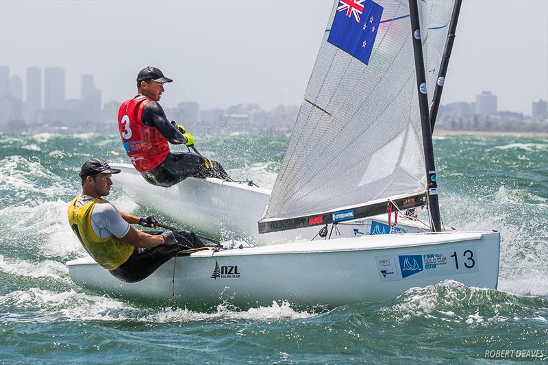 Josh Junior (NZL) - Day 6 - Finn Gold Cup, Melbourne - Royal Brighton Yacht Club, December 21, 2019 photo copyright Robert Deaves / Finn Class taken at Royal Brighton Yacht Club and featuring the Finn class