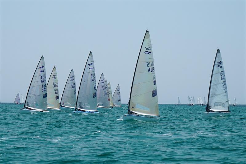 The Finn Class racing in the 2020 Adelaide National Regatta photo copyright Brad Halstead taken at Adelaide Sailing Club and featuring the Finn class