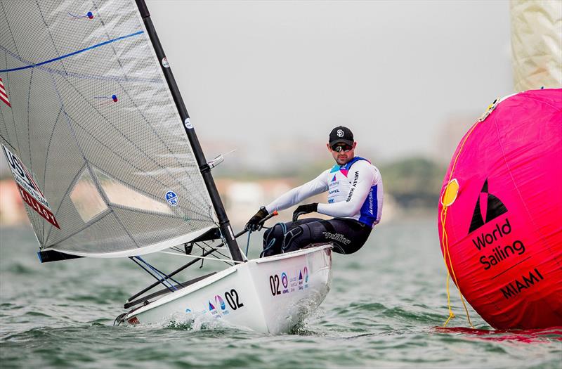 Caleb Paine at the 2020 Hempel World Cup Series Miami photo copyright Pedro Martinez / Sailing Energy taken at  and featuring the Finn class