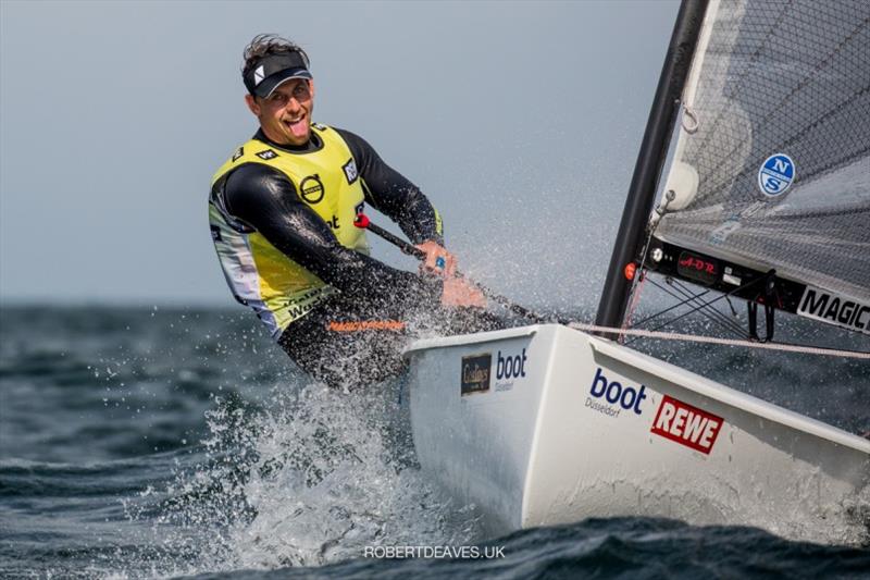 Nicholas Heiner - Kieler Woche 2020, day 3 photo copyright Robert Deaves taken at Kieler Yacht Club and featuring the Finn class