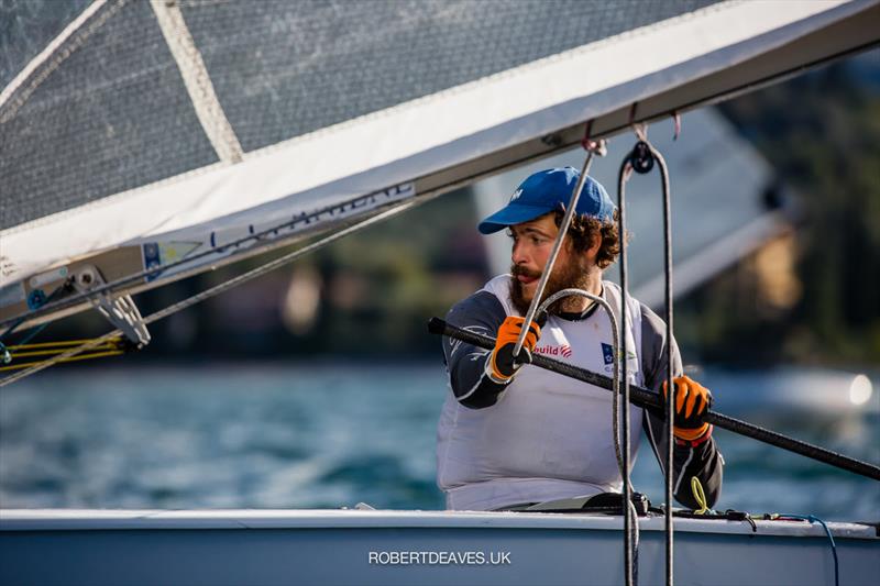 Matteo Iovenitti on day 2 of the International Finn Cup, Malcesine - XVII Andrea Menoni Trophy photo copyright Robert Deaves taken at Fraglia Vela Malcesine and featuring the Finn class