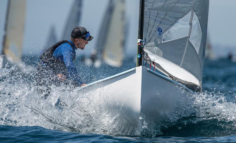 Henry Wetherell, GBR - 2021 Open and U23 Finn European Championship - Day 1 photo copyright Joao Costa Ferreira taken at  and featuring the Finn class