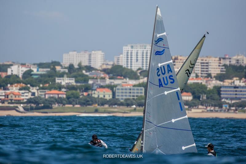 Jake Lilley, AUS, and Piotr Kula, POL - Practice Race - Finn Gold Cup photo copyright Robert Deaves taken at  and featuring the Finn class