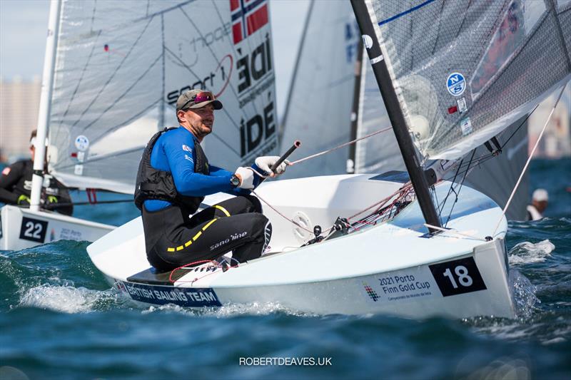 Gilles Scott (GBR) - Finn Gold Cup - Porto, Portugal - May 2021 photo copyright Robert Deaves / Finn Class taken at Vilamoura Sailing and featuring the Finn class