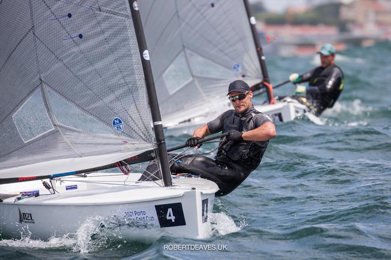 John Junior (NZL) - Finn Gold Cup - Porto, Portugal - May 2021 photo copyright Robert Deaves / Finn Class taken at Vilamoura Sailing and featuring the Finn class