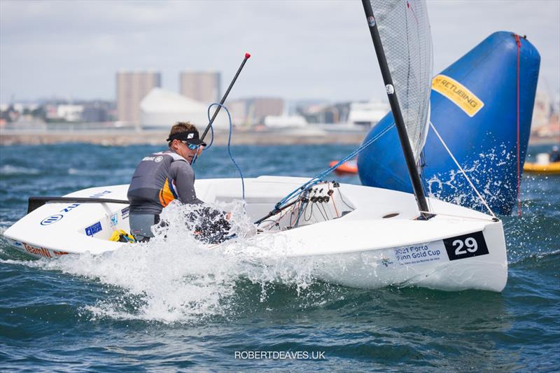 Finn Gold Cup - Nicholas Heiner, NED  photo copyright Robert Deaves taken at Vilamoura Sailing and featuring the Finn class