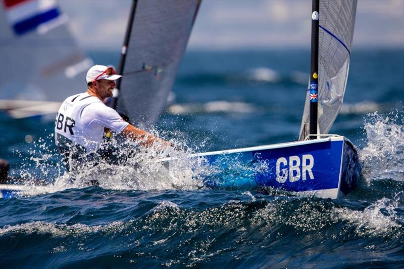 Giles Scott (GBR) on Tokyo 2020 Olympic Sailing Competition Day 5 photo copyright Sailing Energy / World Sailing taken at  and featuring the Finn class