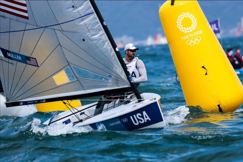 Luke Muller (Fort Pierce, Fla.) - Tokyo 2020 Olympics, Day 5 photo copyright Sailing Energy / US Sailing taken at  and featuring the Finn class