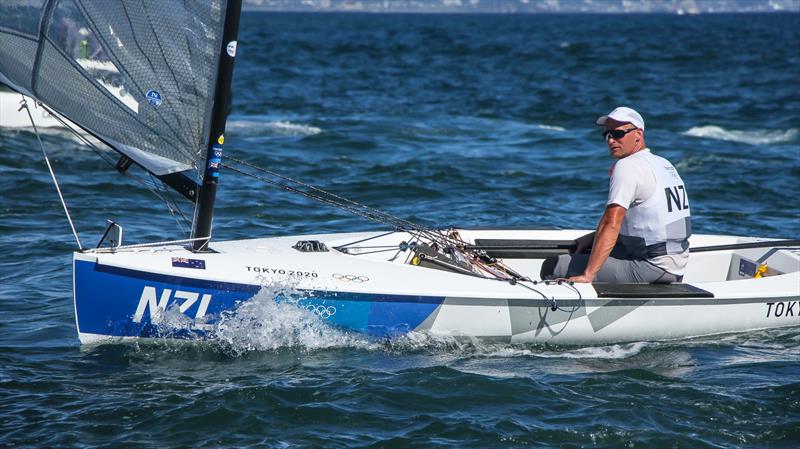 Josh Junior (NZL) - Finn - After the finish of the Medal Race - Tokyo2020 - Day 10- August 3, - Enoshima, Japan. - photo © Richard Gladwell - Sail-World.com/nz