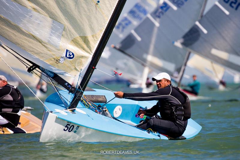 Akos Lukats - Day 3 at the 2021 Finn European Masters photo copyright Robert Deaves taken at Tihanyi Hajós Egylet and featuring the Finn class