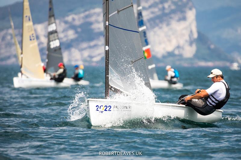 Pieter-Jan Postma on day 2 of the Finn Gold Cup at Malcesine photo copyright Robert Deaves / www.robertdeaves.uk taken at Fraglia Vela Malcesine and featuring the Finn class