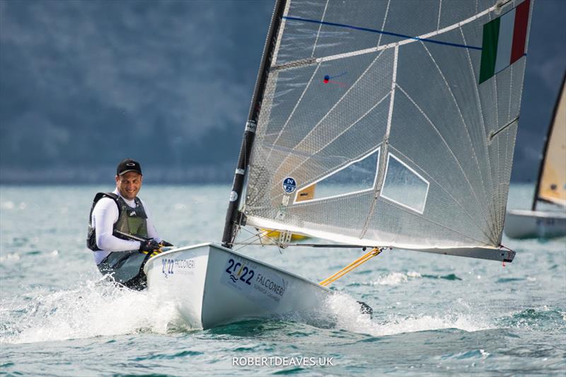 Marko Kolic on day 2 of the Finn Gold Cup at Malcesine photo copyright Robert Deaves / www.robertdeaves.uk taken at Fraglia Vela Malcesine and featuring the Finn class