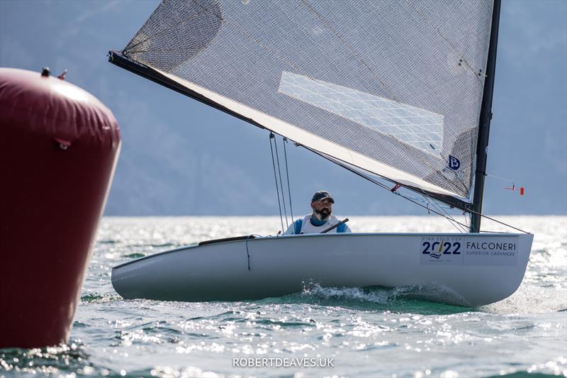 Miguel Fernandez Vasco on day 3 of the Finn Gold Cup at Malcesine photo copyright Robert Deaves / www.robertdeaves.uk taken at Fraglia Vela Malcesine and featuring the Finn class