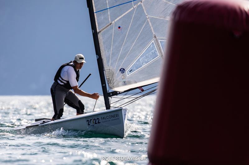 Pieter-Jan Postma on day 3 of the Finn Gold Cup at Malcesine photo copyright Robert Deaves / www.robertdeaves.uk taken at Fraglia Vela Malcesine and featuring the Finn class