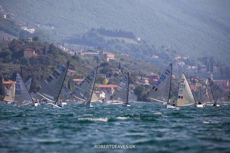 Racing on day 3 of the Finn Gold Cup at Malcesine photo copyright Robert Deaves / www.robertdeaves.uk taken at Fraglia Vela Malcesine and featuring the Finn class